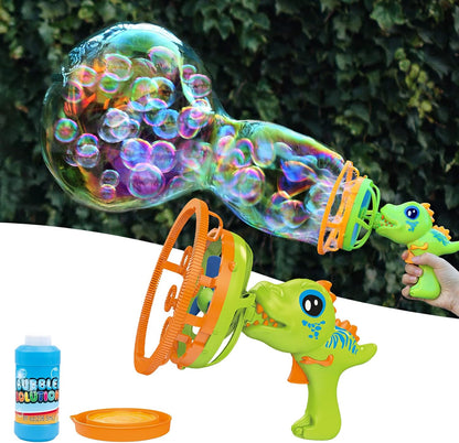 IFLOVE Dinosaur Bubble Gun for Kids 3-8, Bubble Machine Blower Toy (Green)