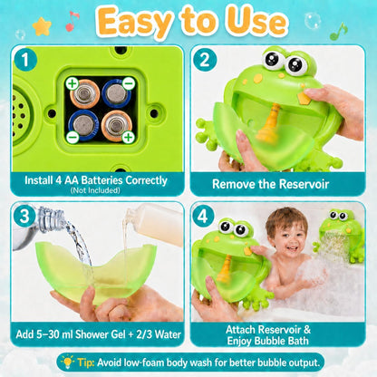 Frog Musical Bath Bubble Machine for Toddlers