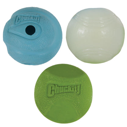 Chuckit! Ultra and Rugged Dog Balls, High-Bounce Fetch, Medium, Set of 3