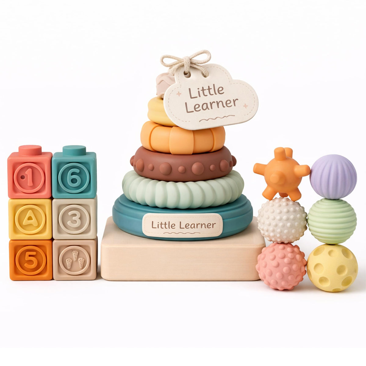 Baby Textured Multi Sensory Toys Massage Ball Gift Set BPA Free for Toddlers 1-3 Soft Balls Montessori Infant Baby Toys 6 to 12 Months 6 Pack