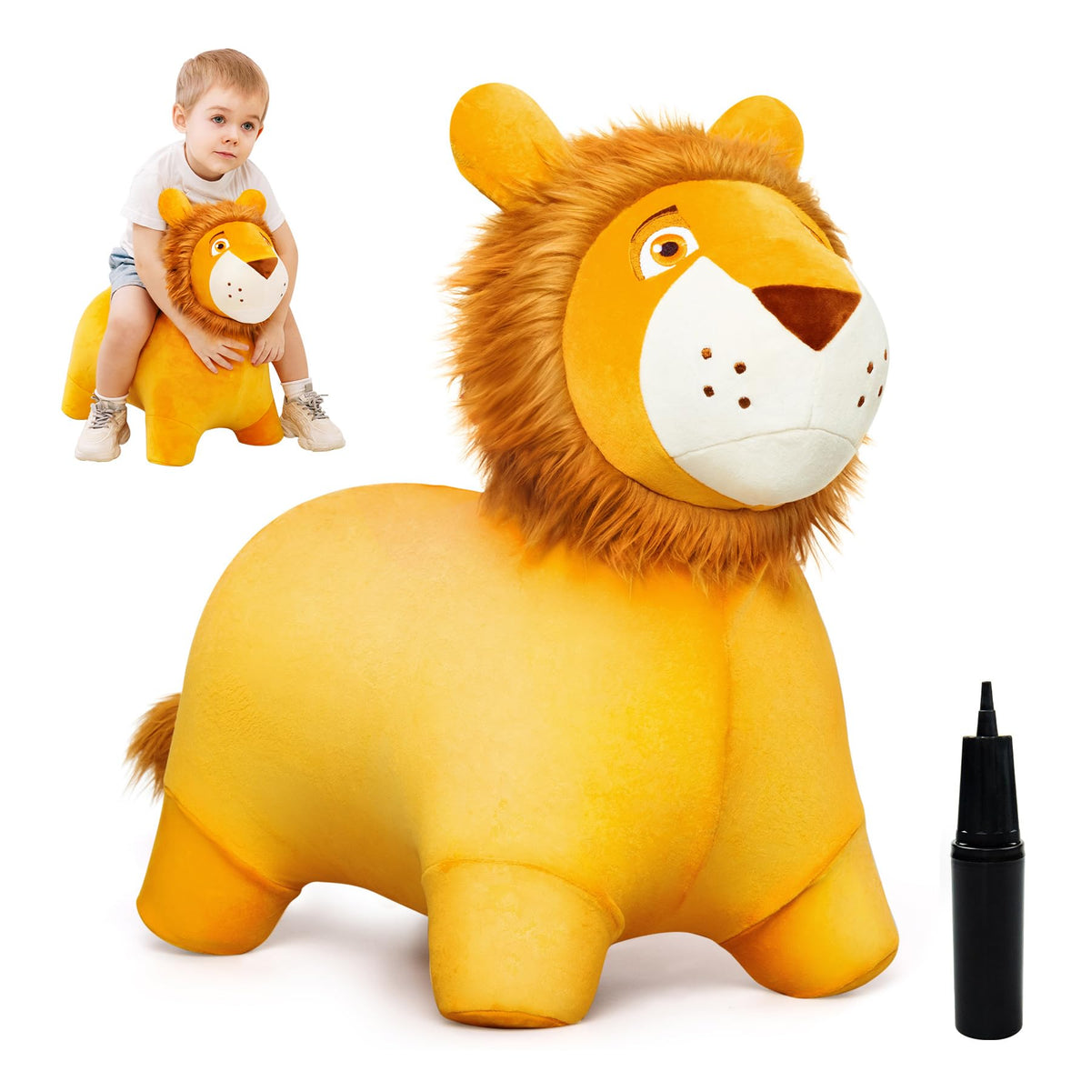 ZOOJOY Inflatable Horse Hopping Toy, Ride-on Bouncy Animal for Toddler 18M+