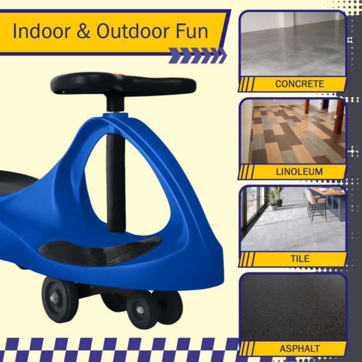 Lil’ Rider Wiggle Car, Ride on Toy for Ages 3 and Up, Blue