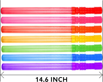 Big Bubble Wand Set, 14 Count 7 Color Outdoor Party Favor Summer Yard Game