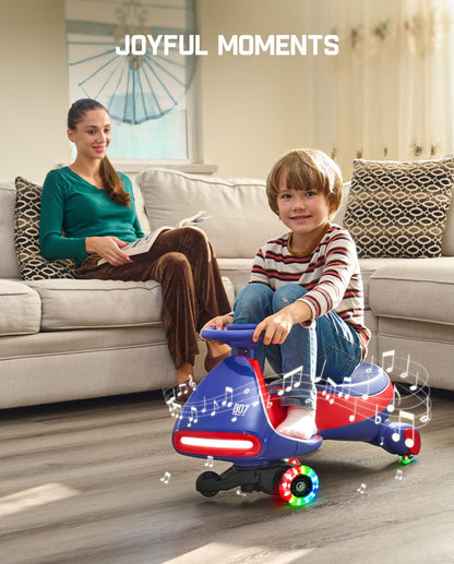 FanttikRide N7 Pro Electric Wiggle Car, Flashing Wheels, for Ages 3+, Blue