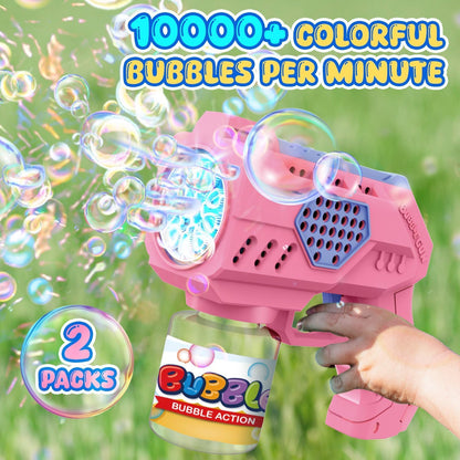 EagleStone 2 PCS Bubble Guns for Toddlers 2 Bubble Solution, 20 Concentrate