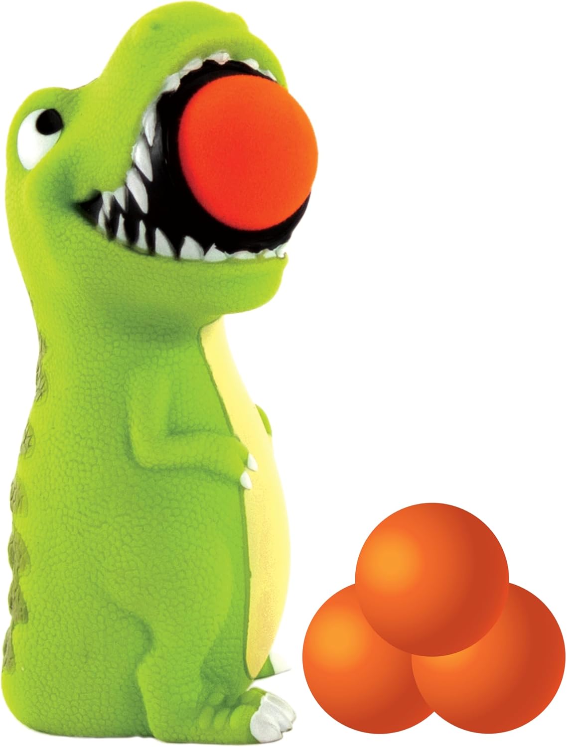 Hog Wild T-Rex Ball Popper Toy - Includes 4 Soft Foam Balls - Squeeze to Pop Air Powered Balls Up to 20 Feet - Launcher Safe for Indoor/Outdoor Play - Party Favor Gift for Kids, Girls, Boys Ages 5+