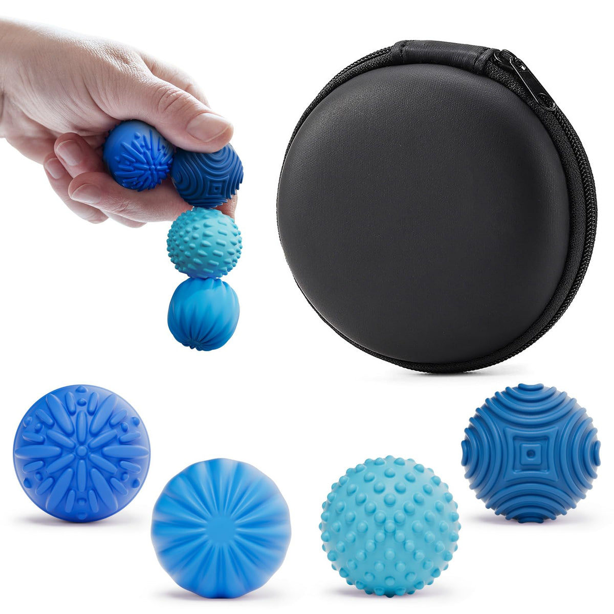 Silicone Magnetic Balls Fidget Toys for Adults & Teens,4PCS Stress Relief Sensory Toys for Autism ADHD Anxiety,Fun Textures Gadgets,Office Desk Toy,Stocking Stuffers for Women Men Teen Gift