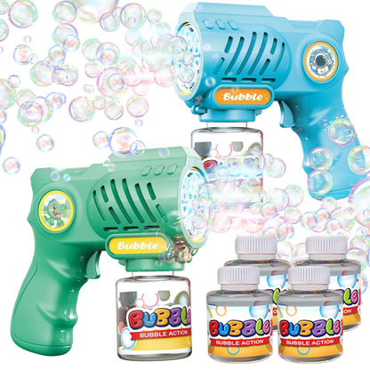 EagleStone 2 Packs Automatic Bubble Machine Guns with 4 Bottles Solution