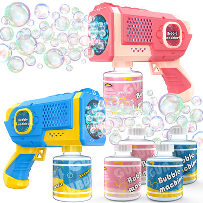 EagleStone 2 Packs Automatic Bubble Machine Guns with 4 Bottles Solution
