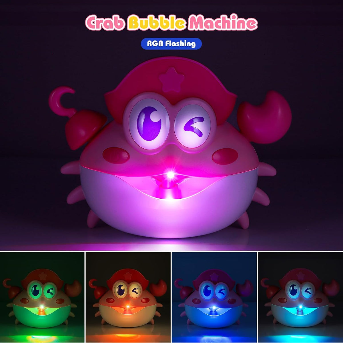 Bath Toys,Light Up Baby Bath Toys Bath Bubble Machine with Colourful RGB Light Great Birthday for Toddler Boys and Girls Tub Toy for Kids Ages 1-3 4-8