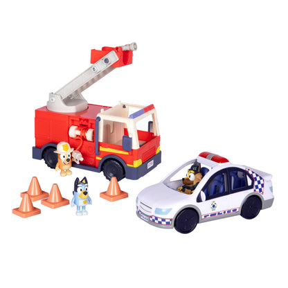 Bluey Heeler 4WD Family Toddler Toy Car, Pretend Play Toys, 4 Figures