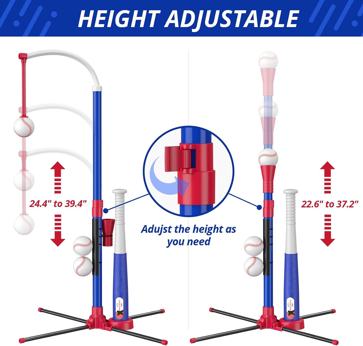 HYES 3-in-1 Baseball Set for Kids with Auto Pitching Machine