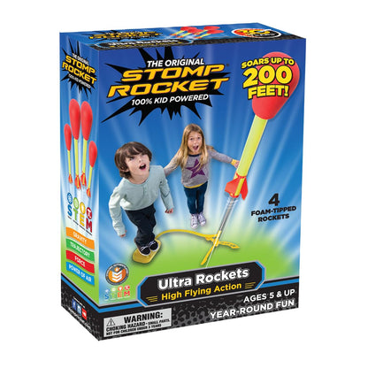 Stomp Rocket Ultra, High-Flying Rocket Launcher for Kids, 6 Rockets
