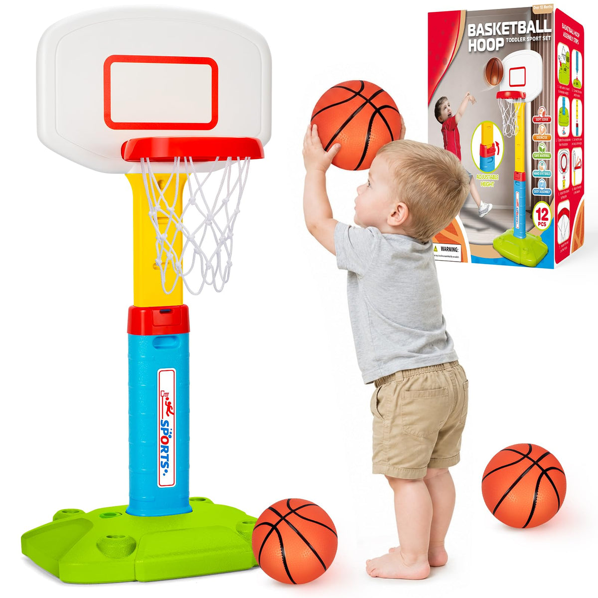 Toddler Basketball Hoop, Kids Toys Basketball Hoops for Indoor Outdoor Play