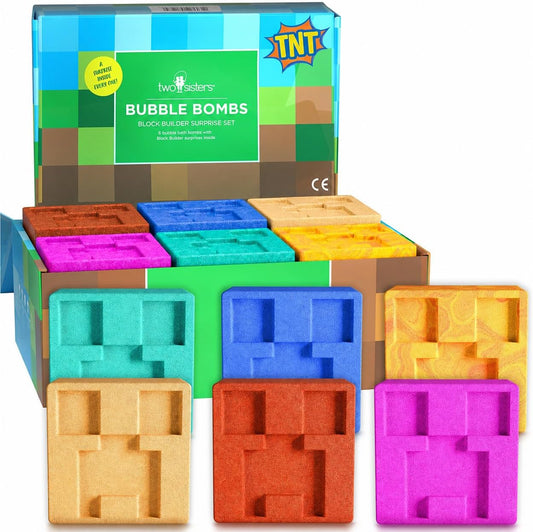 TNT Creeper Bath Bombs for Kids with Surprise Toys Inside, 6 Pack