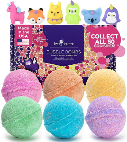 TNT Creeper Bath Bombs for Kids with Surprise Toys Inside, 6 Pack