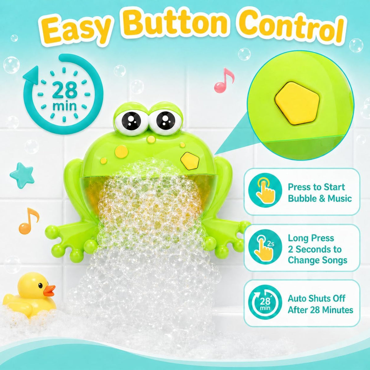 Frog Musical Bath Bubble Machine for Toddlers