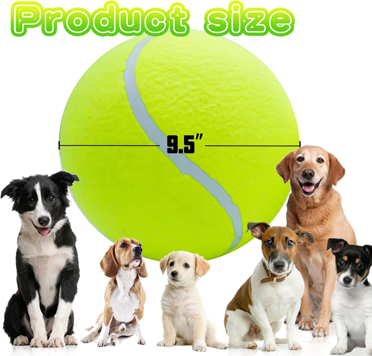 Banfeng Dog Tennis Ball, 9.5" Giant Sport Gift Toy Herding Ball for Dogs