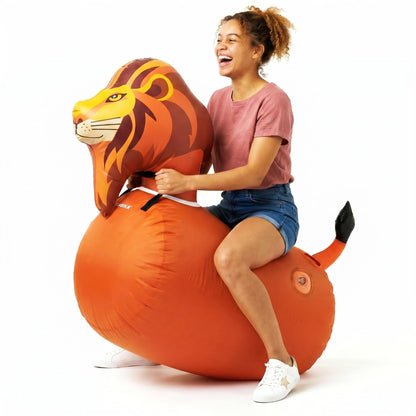 Waddle Hip Hopper Inflatable Hopping Animal Bouncer Brown Bull, Ages 2 and Up, Supports Up to 85 Pounds