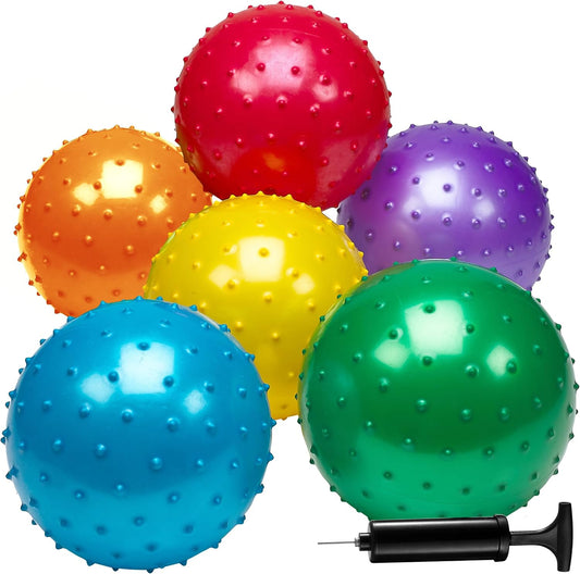Bedwina 7-Inch Knobby Sensory Balls, Spiky Massage Stress Balls