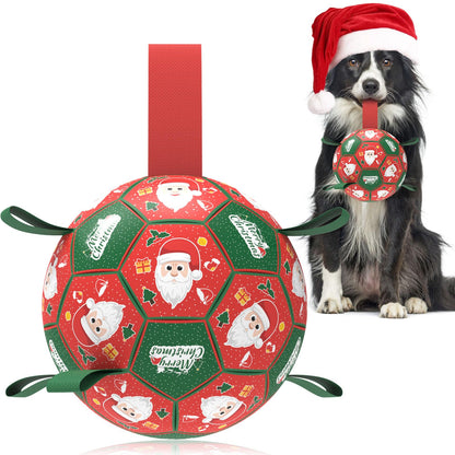 QDAN Dog Balls, 6 Inch Dog Soccer Ball with Straps, Herding Balls for Dogs