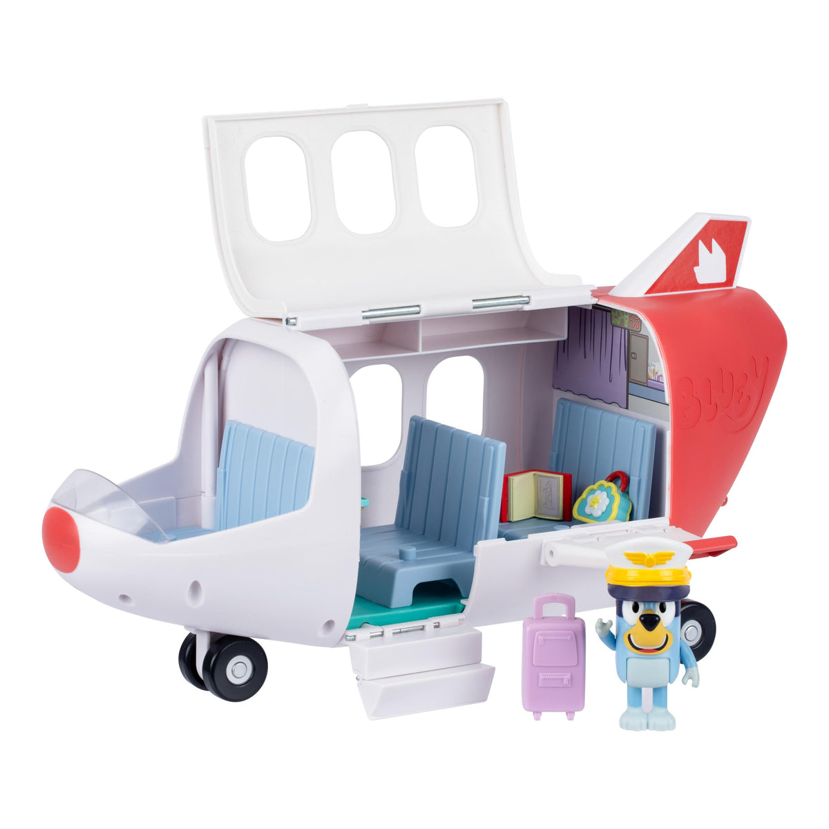 Bluey Heeler 4WD Family Toddler Toy Car, Pretend Play Toys, 4 Figures