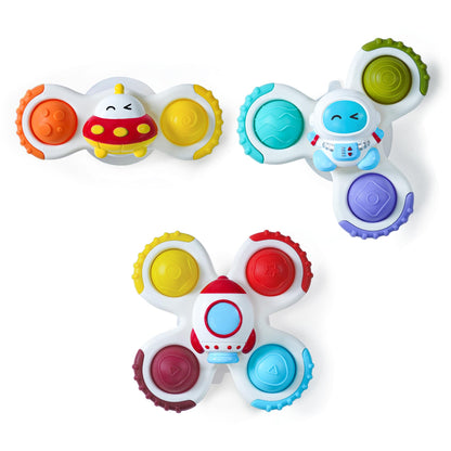 LiKee Strong Suction Cup Rotating Toys, Bath & Travel Toy, for Baby 10M+