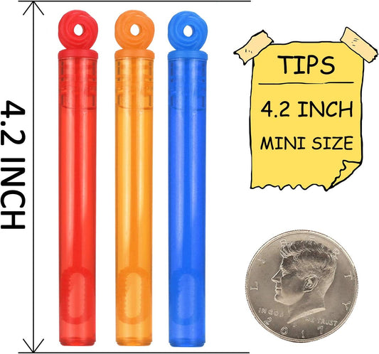 32 Piece Mini Bubble Wands Bulk, 8 Color Bubbles Party Favor Assortment Box