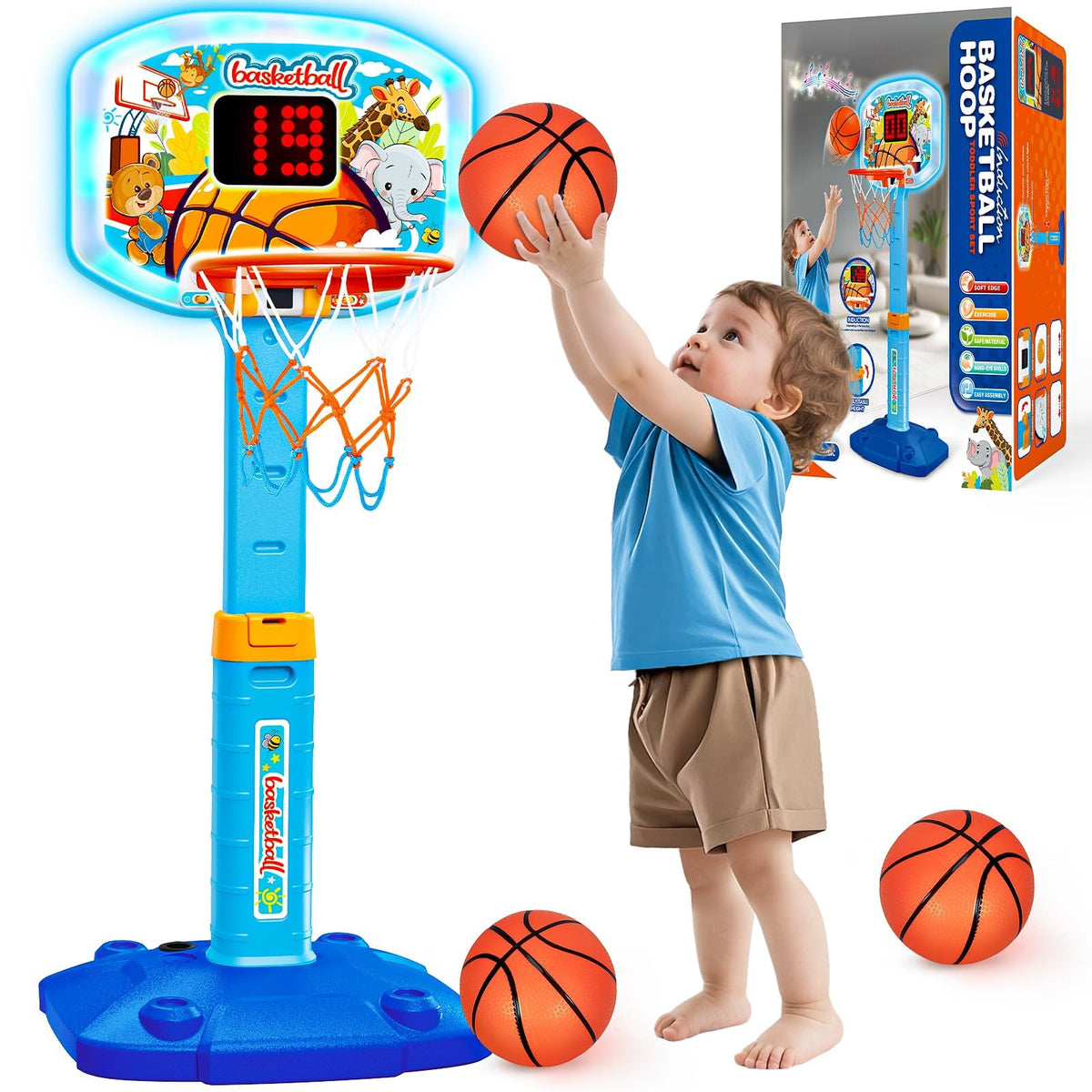 Toddler Basketball Hoop, Kids Toys Basketball Hoops for Indoor Outdoor Play