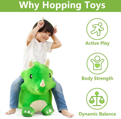 Bouncy Pals Toddler Dinosaur Hopper Toy, Kids Outdoor Ride on Bounce Animal