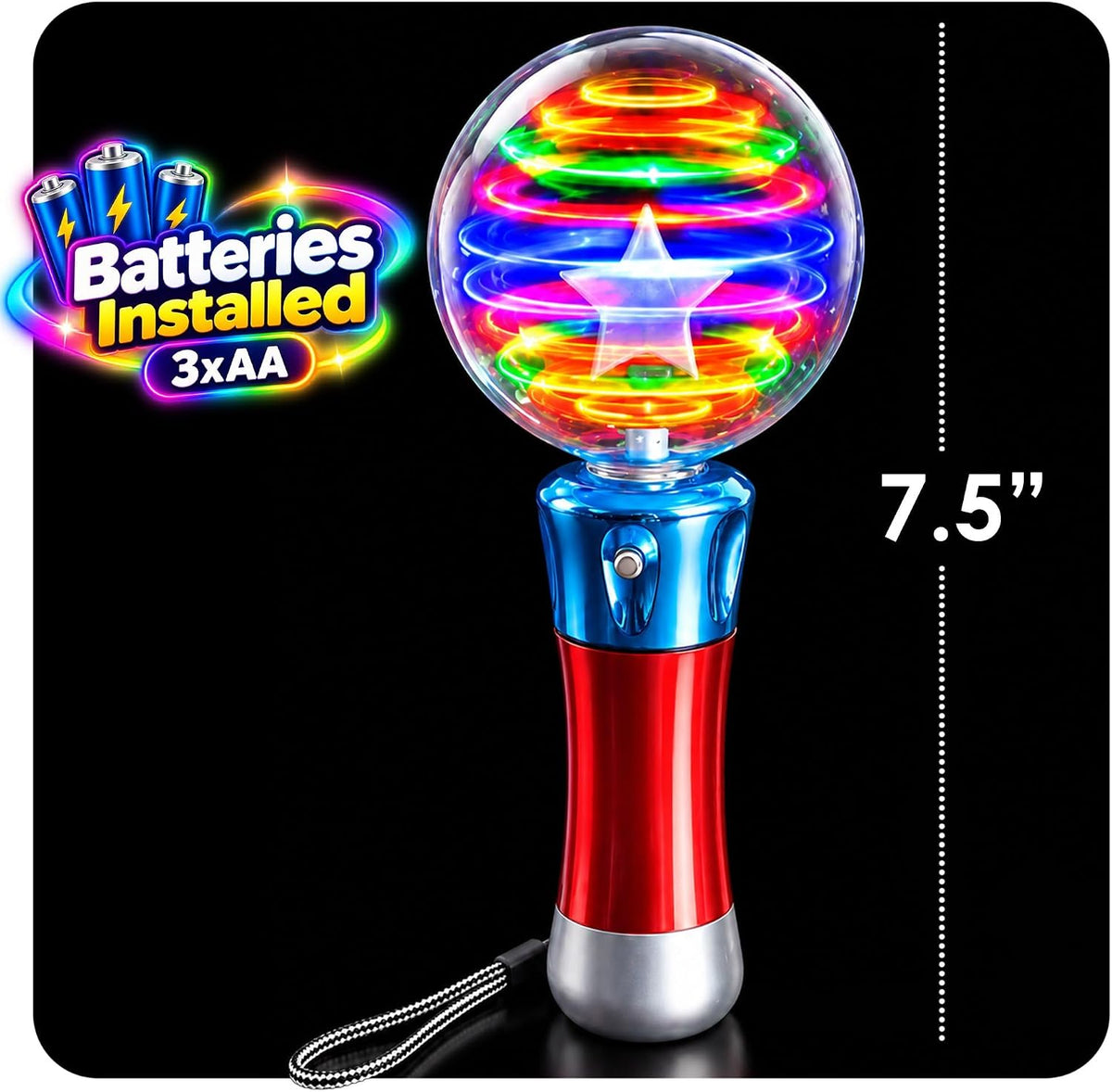 ArtCreativity Spinning Light Up Toy Magic Ball, Autism Sensory Kids Gift