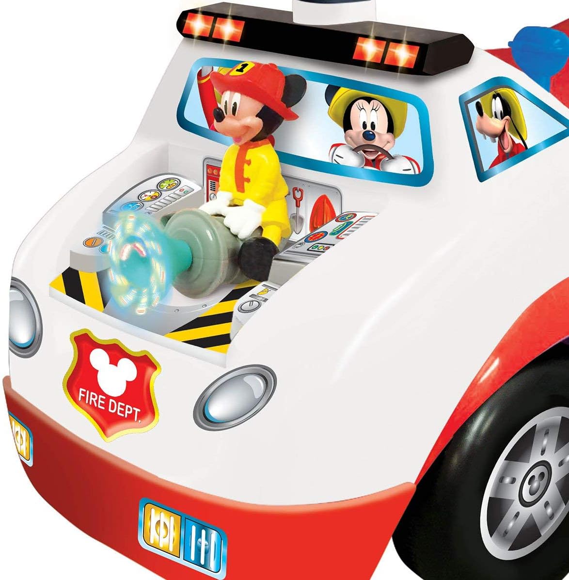 Kiddieland Disney Mickey Mouse Activity Fire Truck Ride-On, Push Car