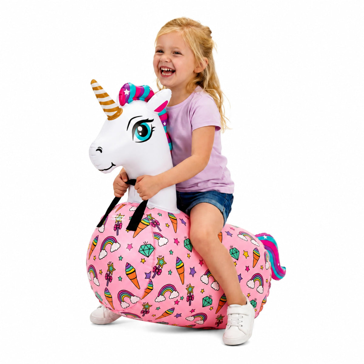 Waddle Hip Hopper Inflatable Hopping Animal Bouncer Brown Bull, Ages 2 and Up, Supports Up to 85 Pounds