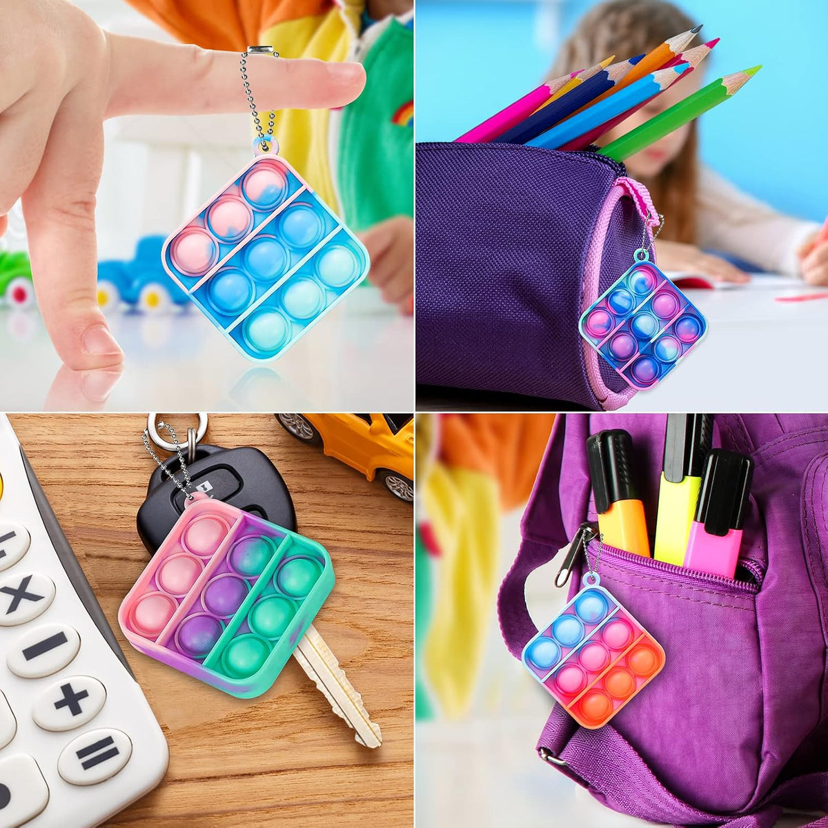 Pop Fidget Toys Bulk Its Party Favors for Kids 30 Pack Mini Pop Keychain It
