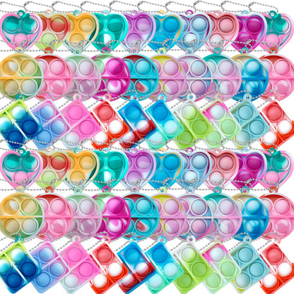 ONKULL Pop Fidget Keychain 30 Pack ,Mini Fidget Toys Bulk ,Sensory Toys for Kids ,Party Favors for Kids 4-8,8-12 Year ,Back to School Gifts for Classroom ,Halloween Birthday Goodie Bags Stuffers