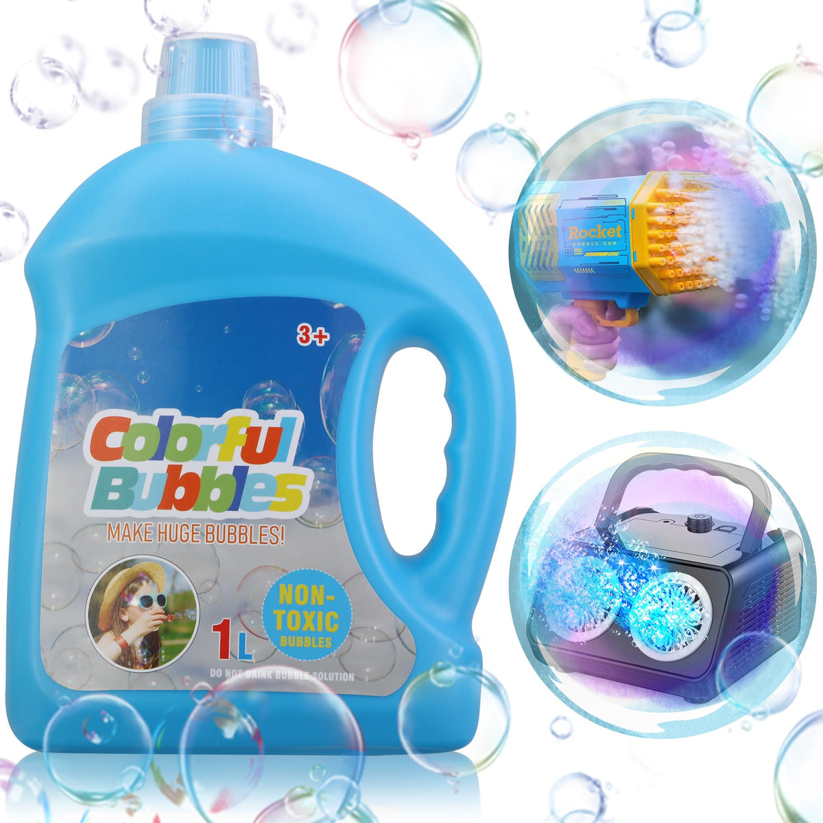 SHCKE Automatic Bubble Machine with 2 Fans,20000+ Bubbles/Min