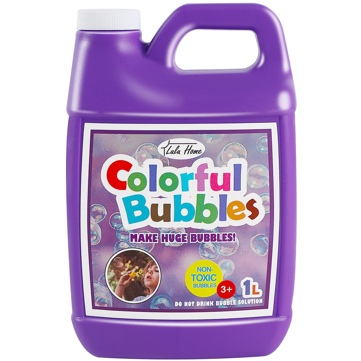 Lulu Home 33.8 OZ/1 L Concentrated Bubble Solution, Refill for Bubble Machines, Giant Wands, and Blowers - Up to 2.5 Gallons for Kids' Birthday Parties