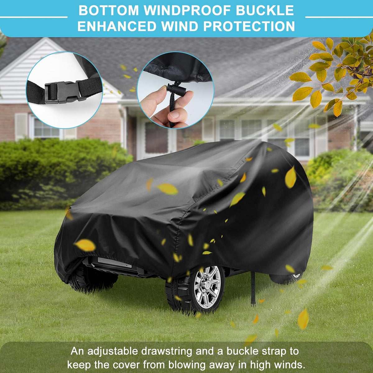 Kids Ride-On Toy Car Cover, Kids Electric Car Cover, 52” x 28” x 24”