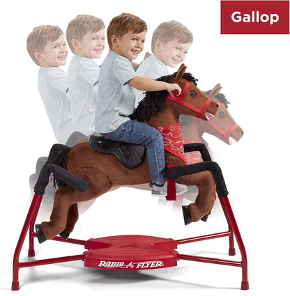 Radio Flyer Chestnut Interactive Riding Horse, for Ages 2-6, Ride On Toys