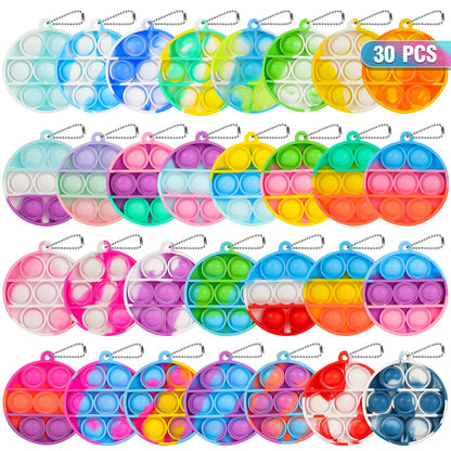 Pop Fidget Toys Bulk Its Party Favors for Kids 30 Pack Mini Pop Keychain It