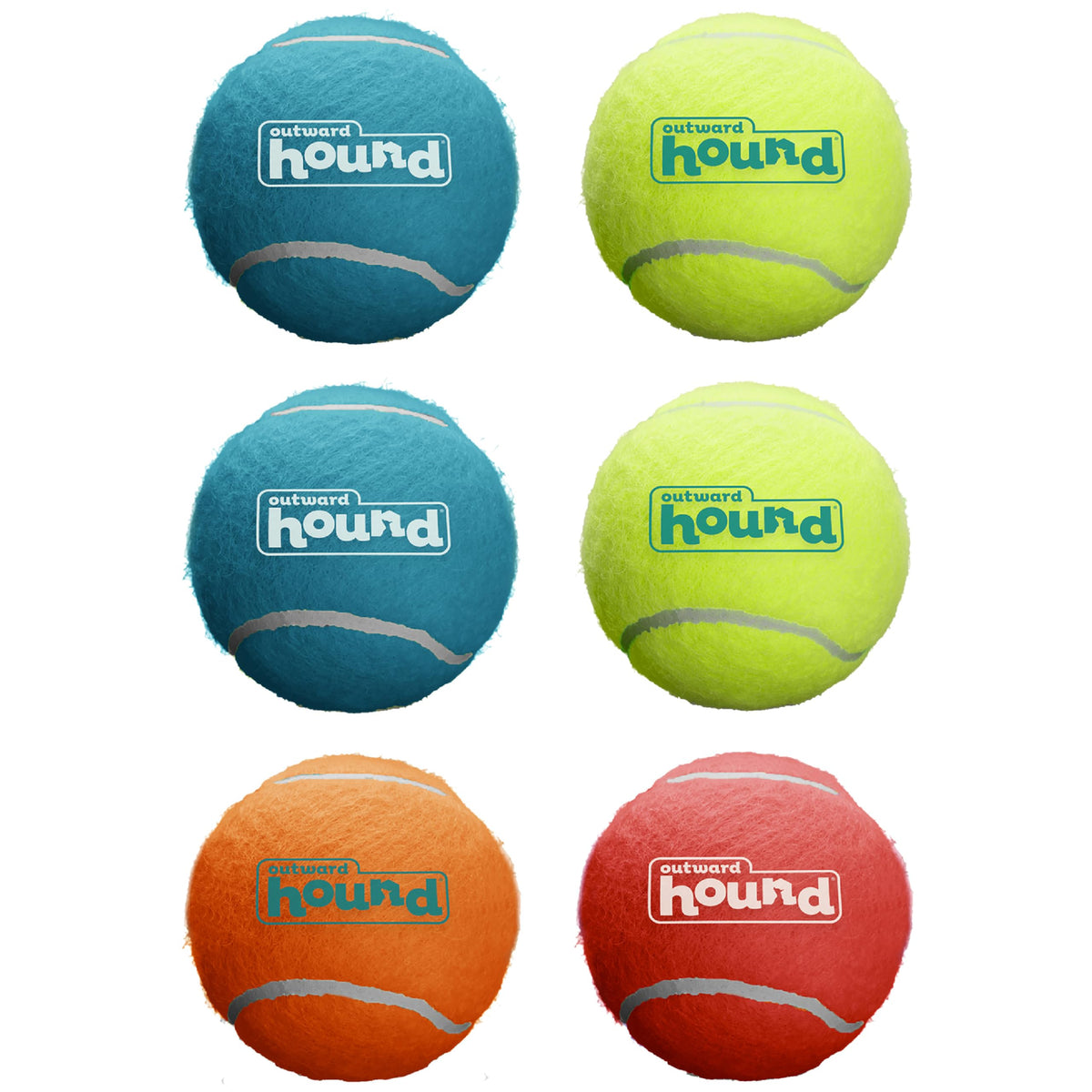 Outward Hound Squeaker Ballz Tennis Ball Dog Toy, Medium, 2.5", 4‑Pack