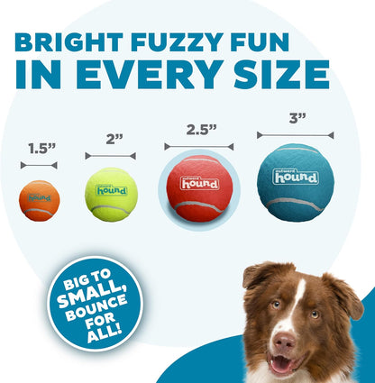 Outward Hound Squeaker Ballz Tennis Ball Dog Toy, Medium, 2.5", 4‑Pack