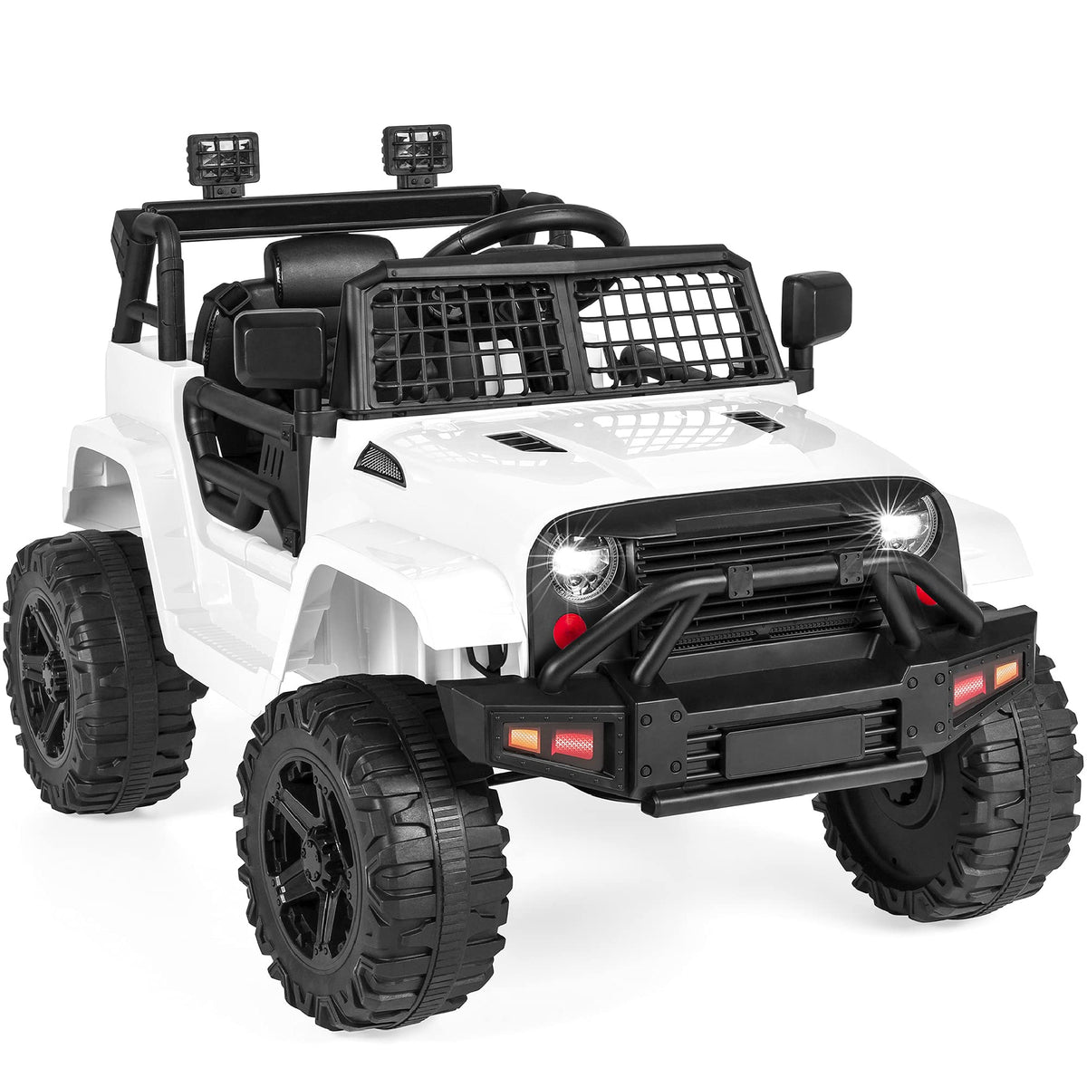 Best Choice Products 12V Kids Electric Vehicle Toy Ride On Car with Parent Remote Control for Toddlers, Seat Harness, 61 lbs Weight Capacity, Locking Doors, Spring Suspension, Bluetooth - Red