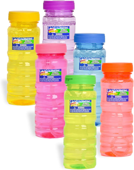 Sunny Days Maxx Bubbles 6 Pack - 4 oz Bottles, 6-Hole Wands - Ages 3+
