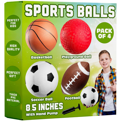 PlayBolt Sports Balls for Kids & Toddlers Toys - (Pack of 4) 5-inch