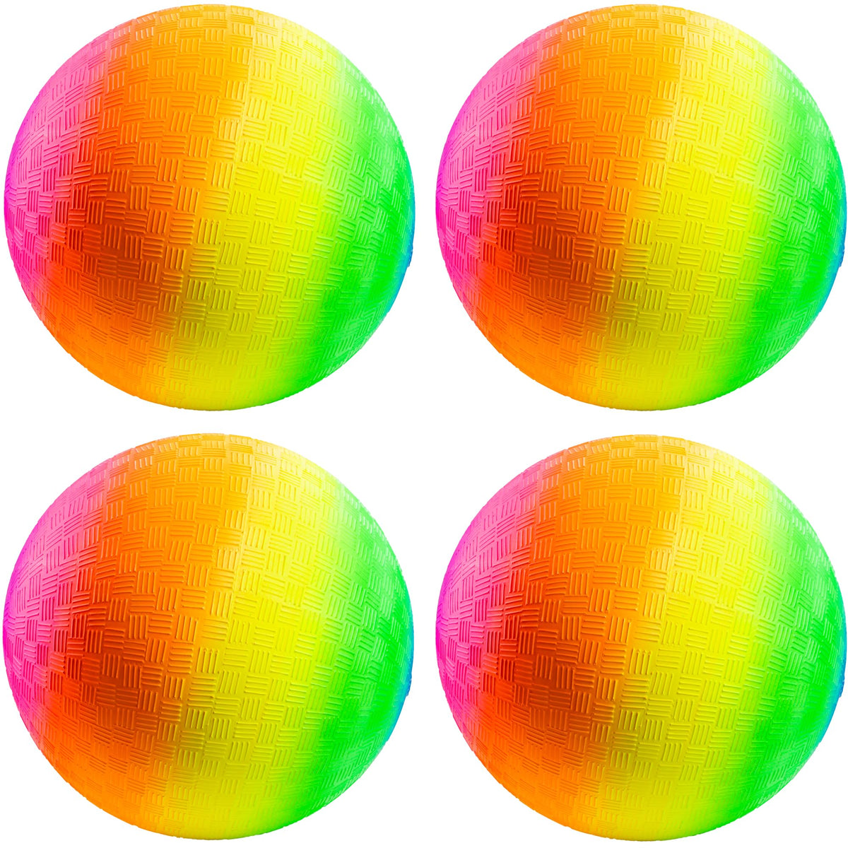8.5-Inch Rainbow Playground Ball with Hand Pump for Kickball & Dodgeball