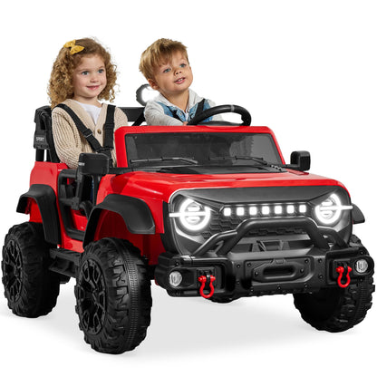Best Choice Products 12V Kids Electric Vehicle Toy Ride On Car with Parent Remote Control for Toddlers, Seat Harness, 61 lbs Weight Capacity, Locking Doors, Spring Suspension, Bluetooth - Red
