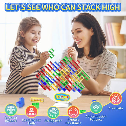 Ziogogco 48Pcs Balance Stacking Blocks Game, Gift for Kids Ages 3-14