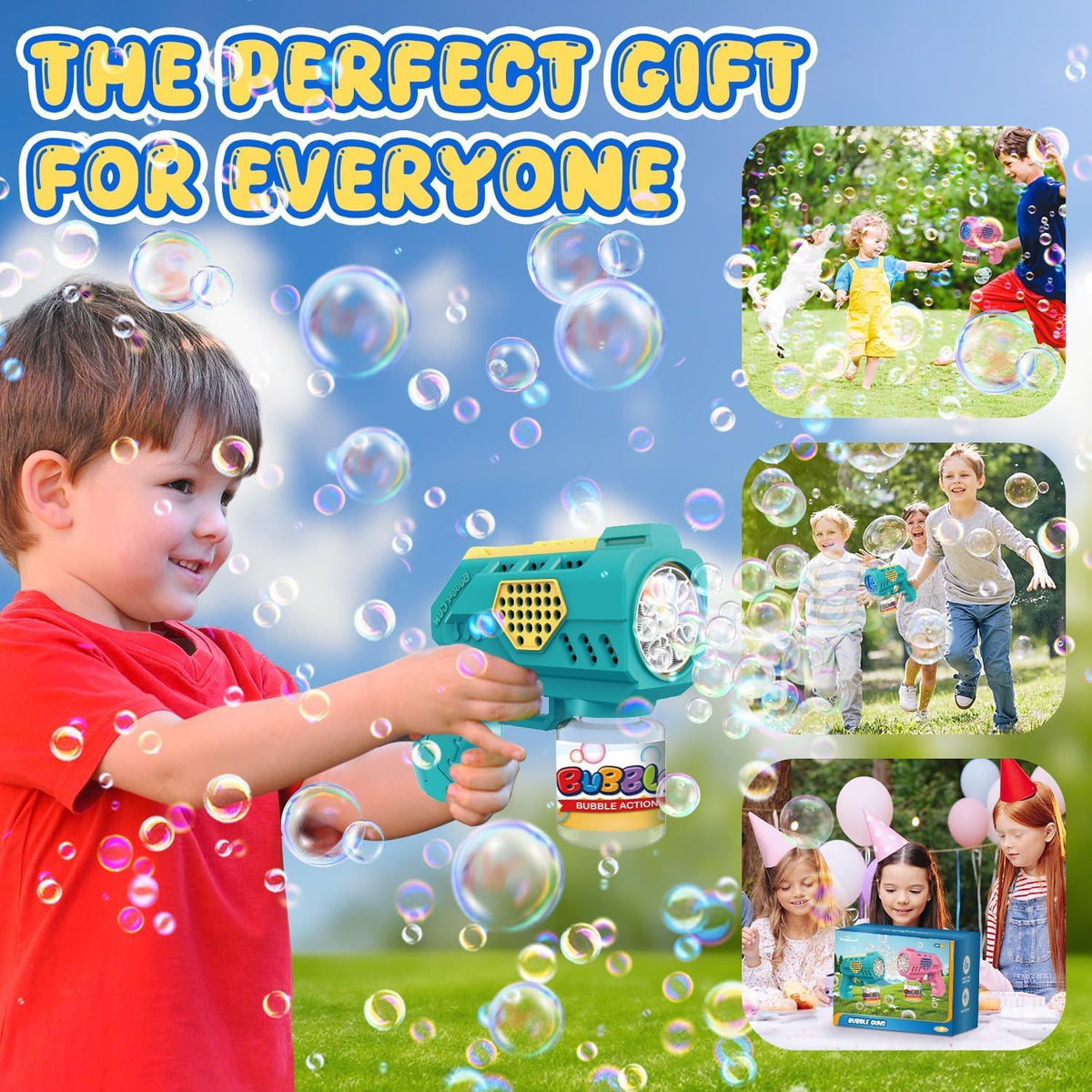 EagleStone 2 PCS Bubble Guns for Toddlers 2 Bubble Solution, 20 Concentrate