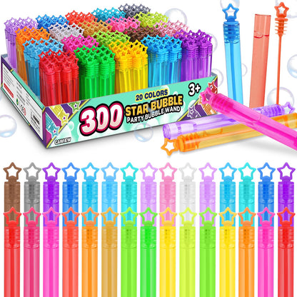 32 Pcs 8 Colors Neon Mini Star Bubble Wand, Party Favors for Kids